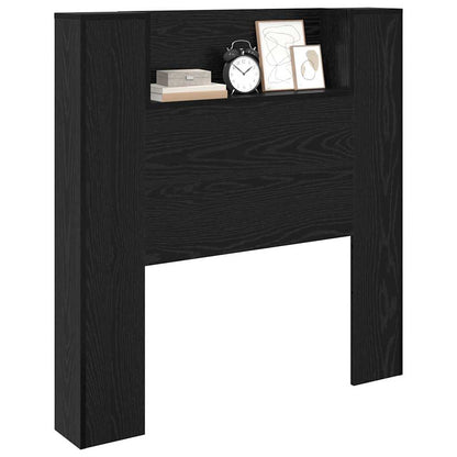 Hoofdbord Zwart Eiken 100 x 15 x 103,5 cm Bewerkt hout