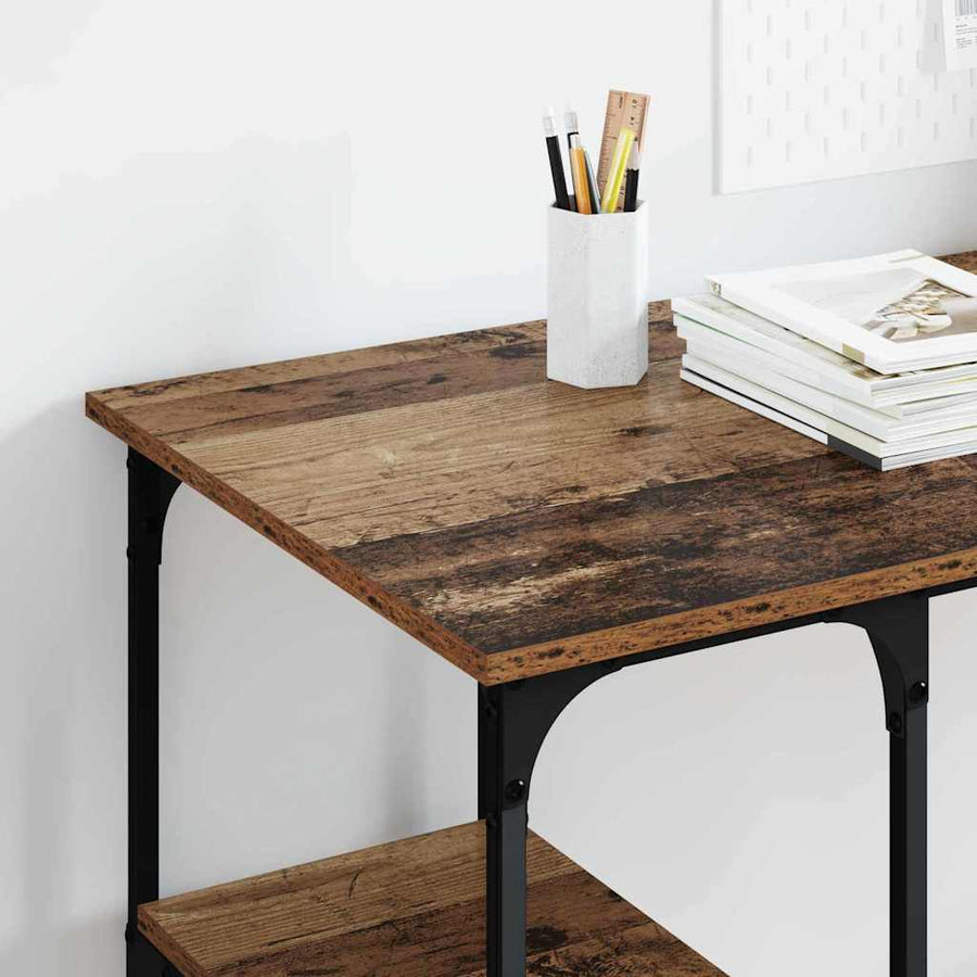 Bureau met plank Oud Hout 140 x 50 x 75 cm Bewerkt hout