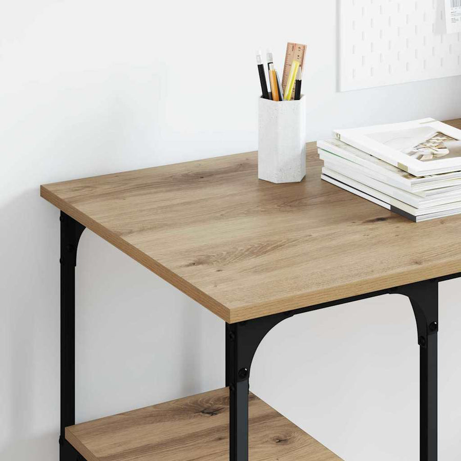 Bureau met plank Artisan Eiken 140 x 50 x 75 cm Bewerkt hout
