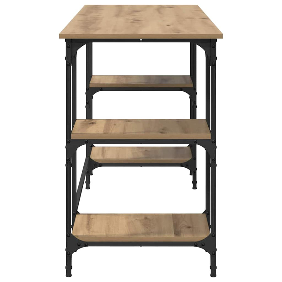 Bureau met plank Artisan Eiken 140 x 50 x 75 cm Bewerkt hout