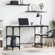 Bureau zwart eiken 140x50x75 cm 4 planken
