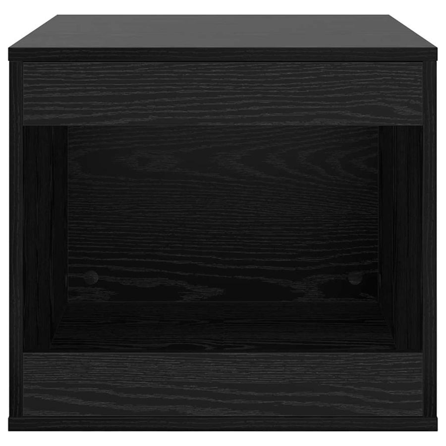Kattenbak Omheining Zwart Eiken 47 x 59 x 42 cm Bewerkt hout