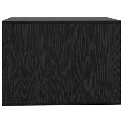 Kattenbak Omheining Zwart Eiken 47 x 59 x 42 cm Bewerkt hout