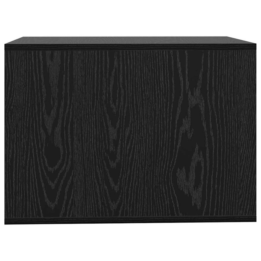 Kattenbak Omheining Zwart Eiken 47 x 59 x 42 cm Bewerkt hout