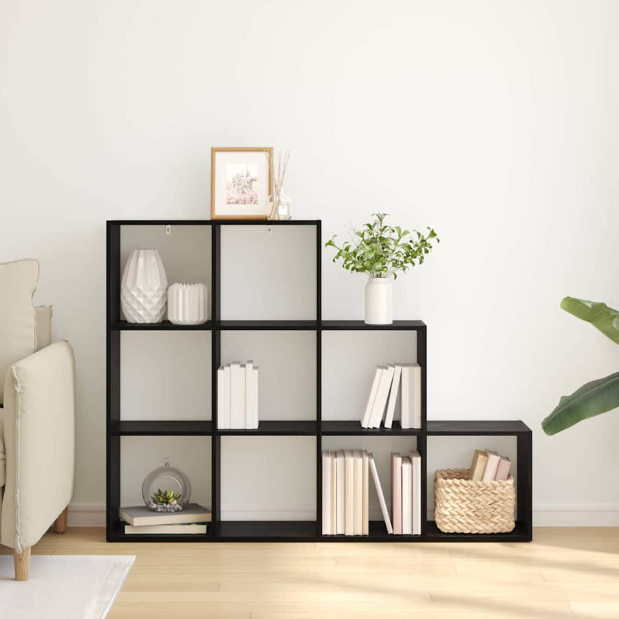 Kamerscherm Boekenkast Zwart Eiken 137,5 x 29 x 103,5 cm