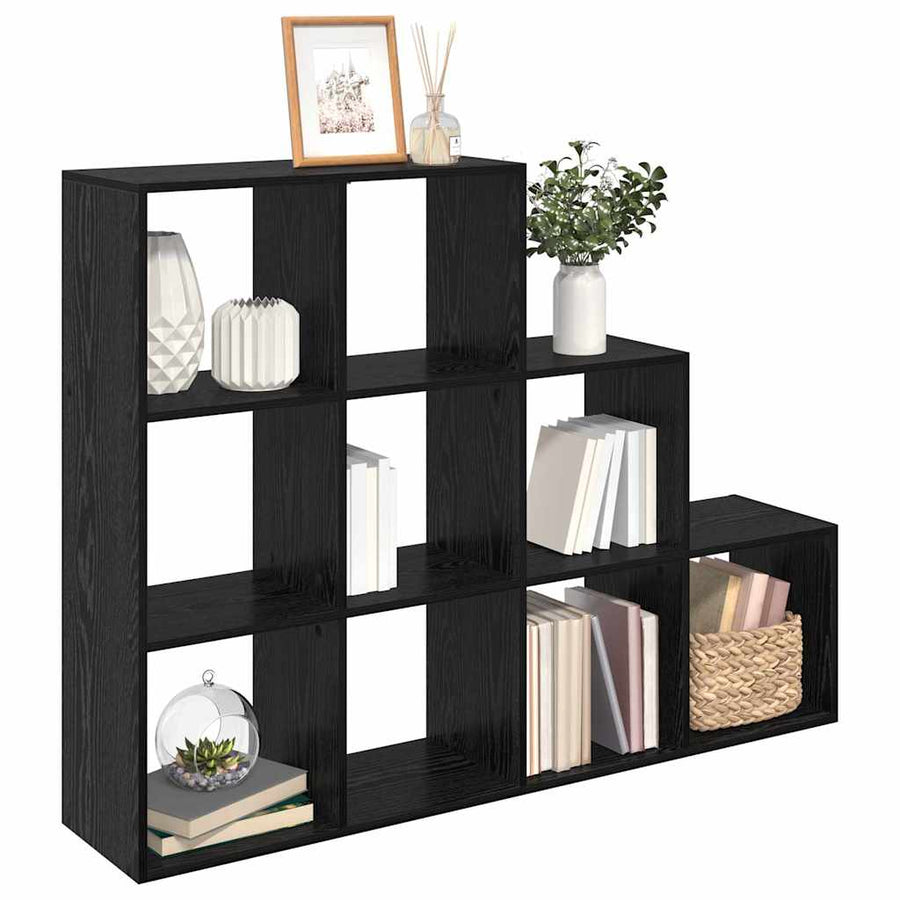 Kamerscherm Boekenkast Zwart Eiken 137,5 x 29 x 103,5 cm