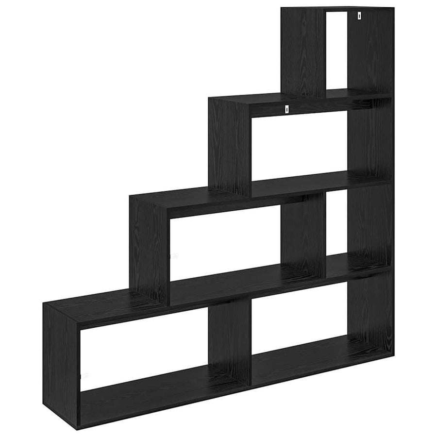 Kamerscherm Boekenkast Zwart Eiken 143,5 x 29 x 143,5 cm