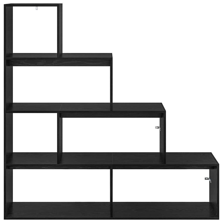 Kamerscherm Boekenkast Zwart Eiken 143,5 x 29 x 143,5 cm