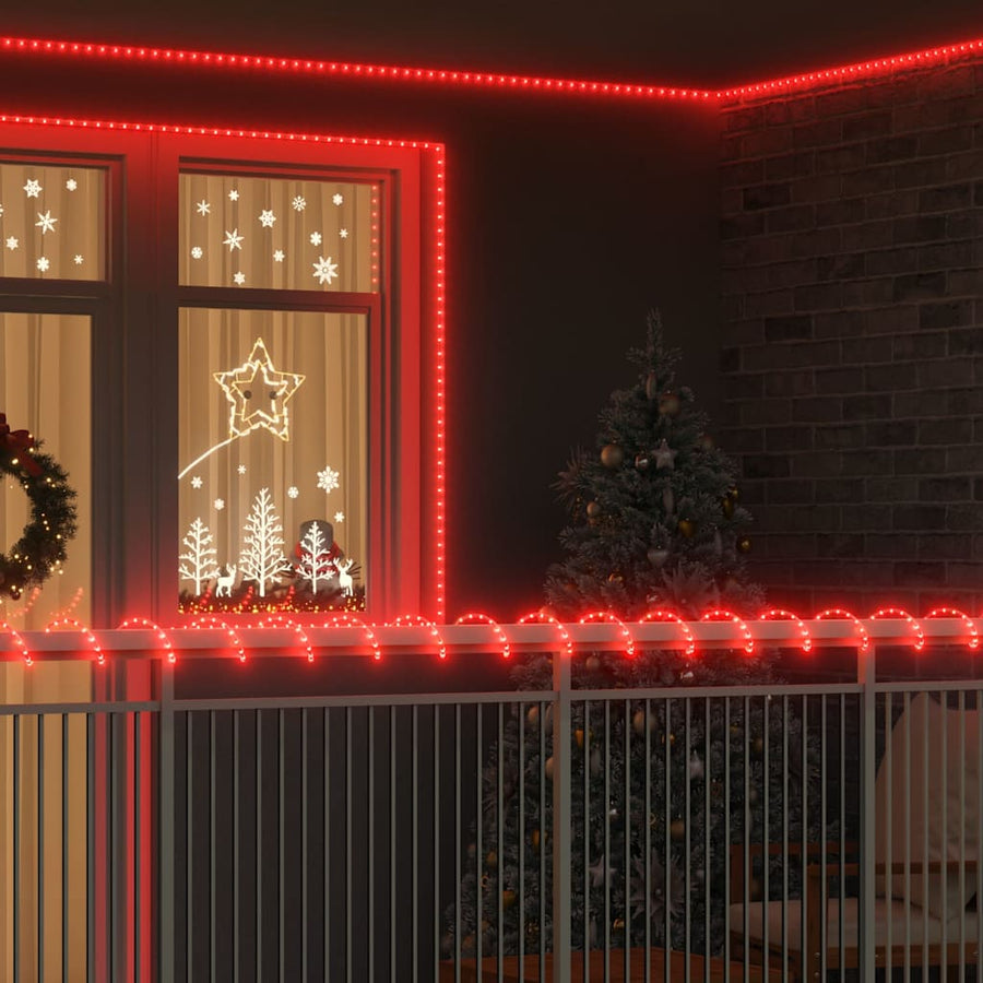 Touwenlicht met 1200 LED Rood 50 m PVC