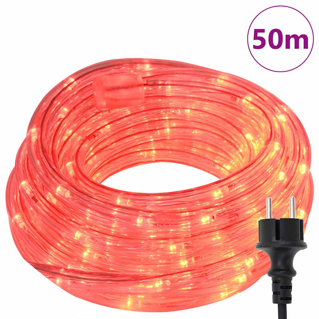 Touwenlicht met 1200 LED Rood 50 m PVC