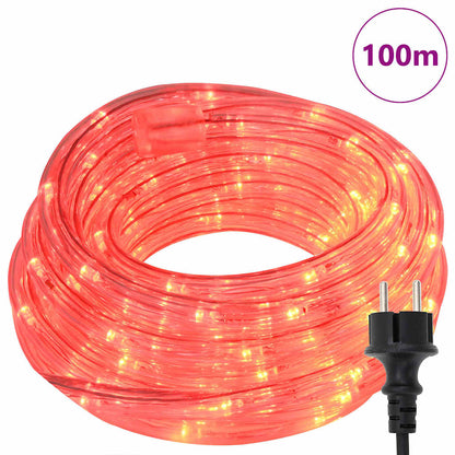 Touwenlicht met 2400 LED Rood 100 m PVC