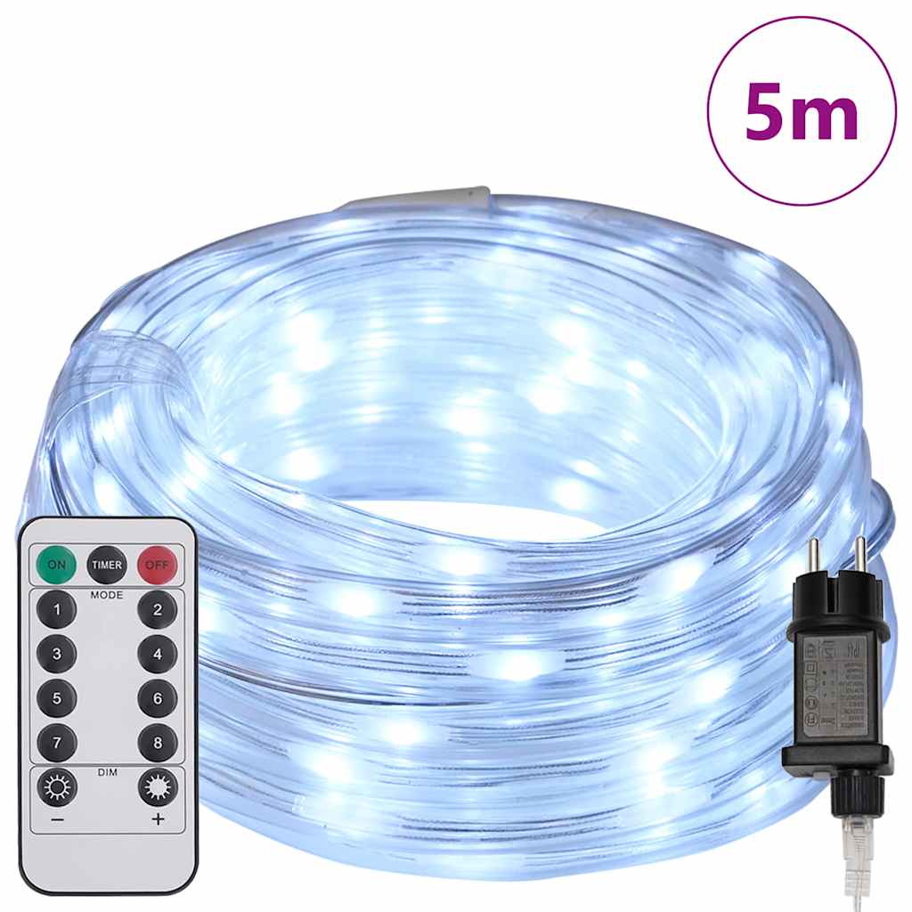 Touwenlicht met 120 LED Koud Wit 5 m PVC