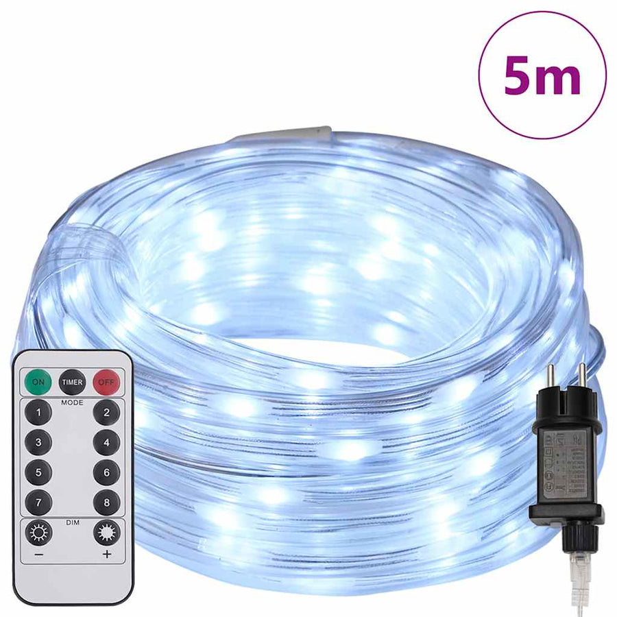 Touwenlicht met 120 LED Koud Wit 5 m PVC