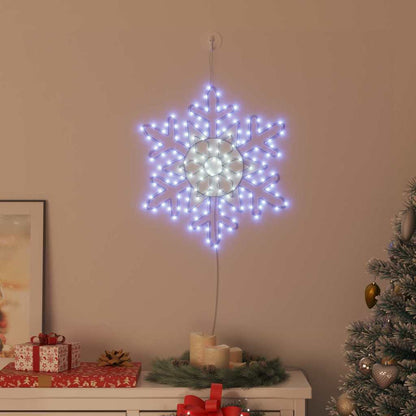 Kerstsneeuwvlok met 156 LED Blauw 55,5 x 55,5 x 0,75 cm PVC