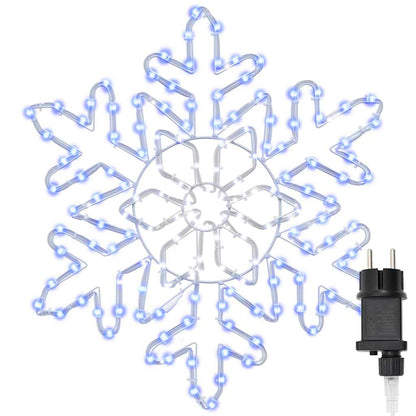 Kerstsneeuwvlok met 156 LED Blauw 55,5 x 55,5 x 0,75 cm PVC