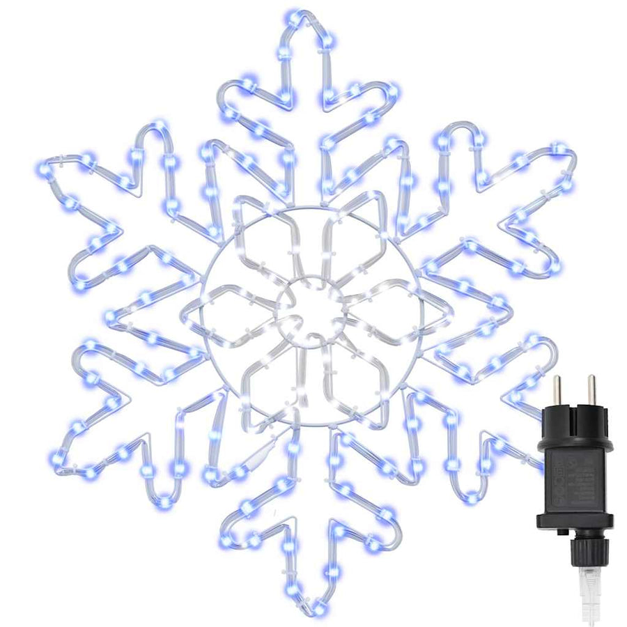Kerstsneeuwvlok met 156 LED Blauw 55,5 x 55,5 x 0,75 cm PVC