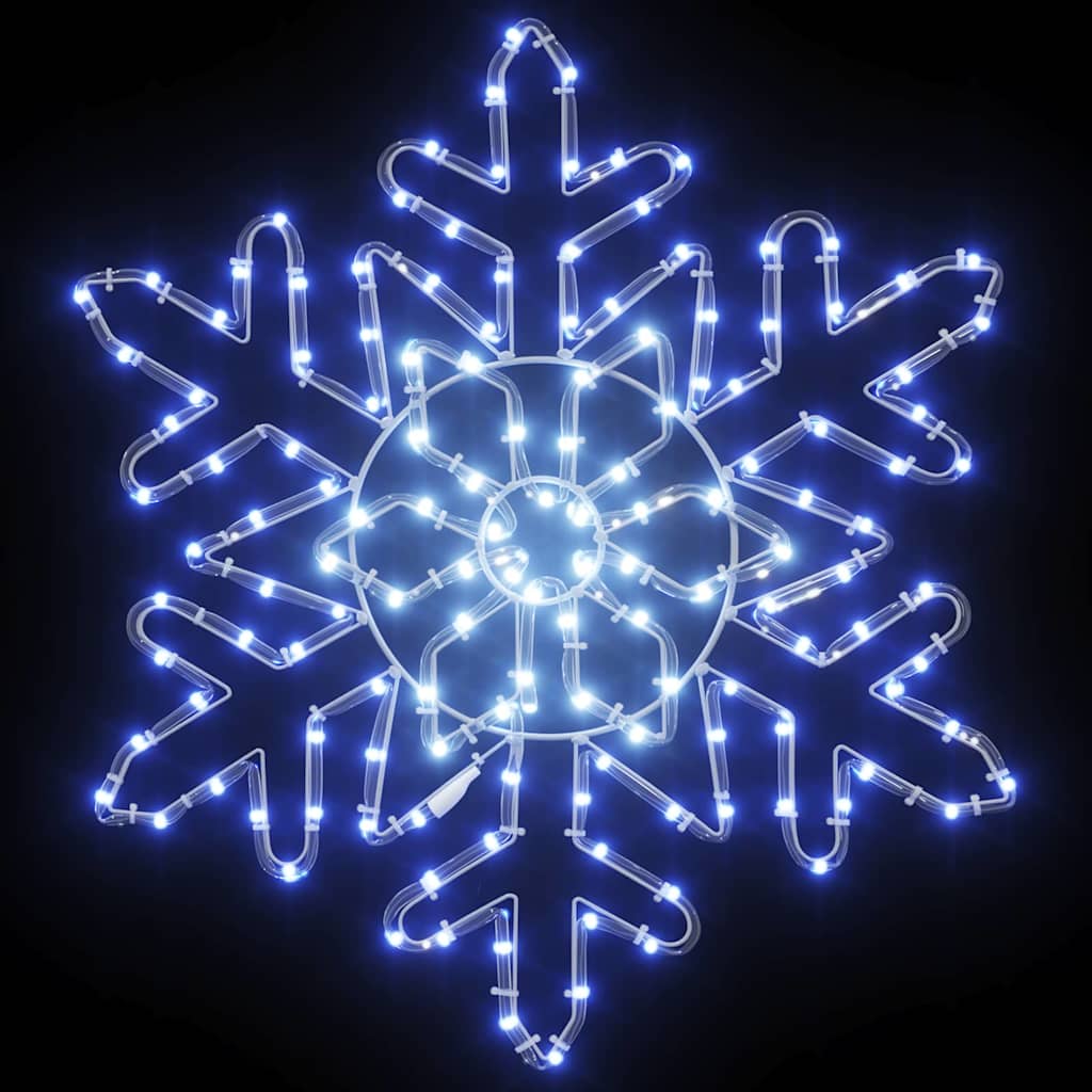 Kerstsneeuwvlok met 156 LED Blauw 55,5 x 55,5 x 0,75 cm PVC