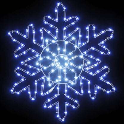 Kerstsneeuwvlok met 156 LED Blauw 55,5 x 55,5 x 0,75 cm PVC