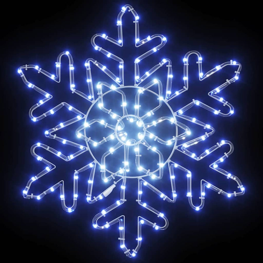 Kerstsneeuwvlok met 156 LED Blauw 55,5 x 55,5 x 0,75 cm PVC
