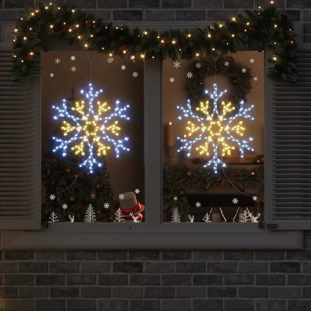 Kerstsneeuwvlok met 180 LED Warmwit 56 x 49 x 0.7 cm PVC