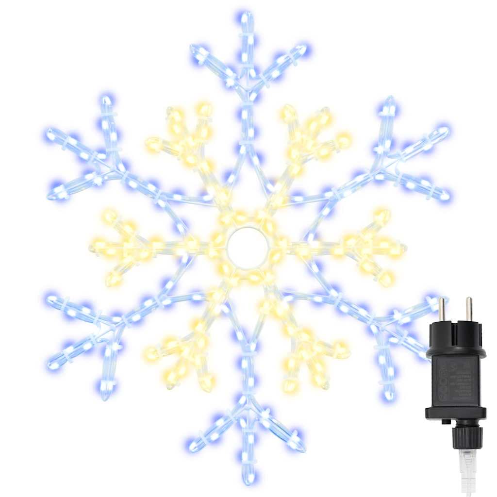 Kerstsneeuwvlok met 180 LED Warmwit 56 x 49 x 0.7 cm PVC