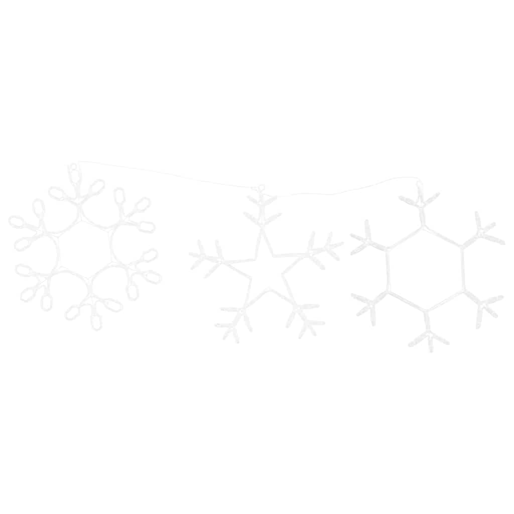 Kerstsneeuwvlok met 252 LED Warmwit 45 x 38 cm PVC