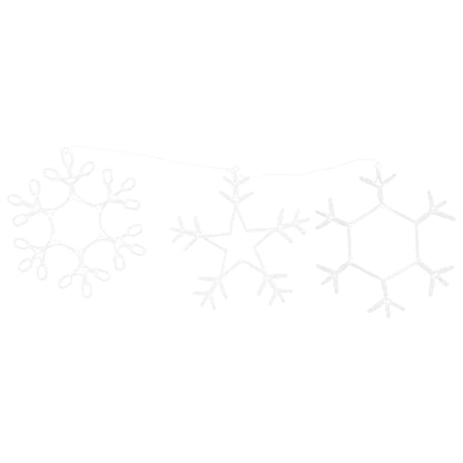 Kerstsneeuwvlok met 252 LED Warmwit 45 x 38 cm PVC
