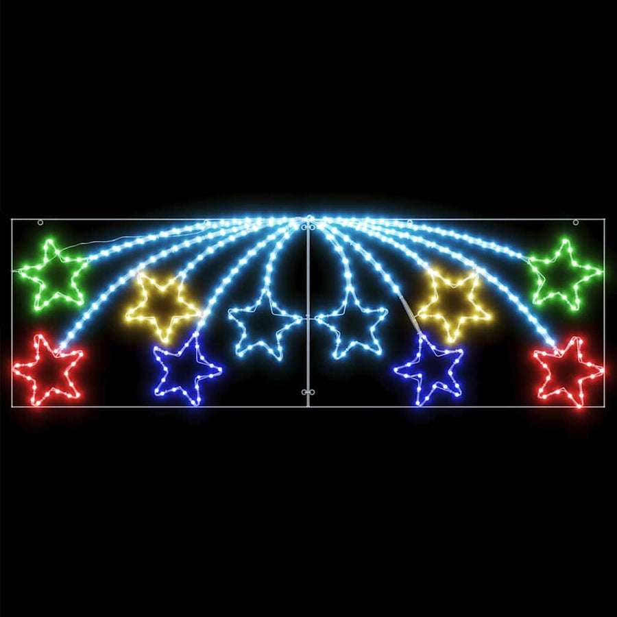 Kerstster met 432 LED Multikleur 180 x 57 cm PVC