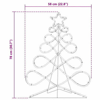 Kerstboomvormige lamp met 144 LED Multikleur 80 x 56 cm PVC
