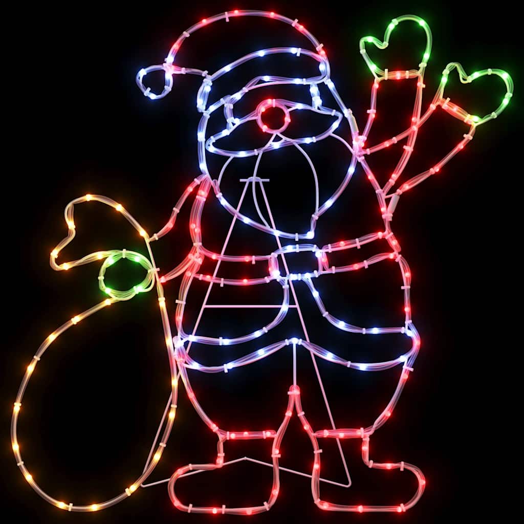 Kerstman Licht met 168 LED Multikleur 58.5 x 60 x 1.3 cm IJzer