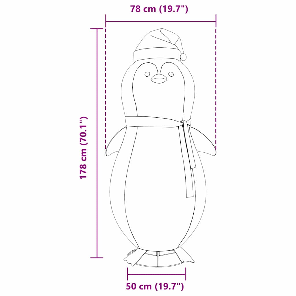 Sneeuw Pinguïn Figuur Warmwit 78 x 88 x 180 cm Stof