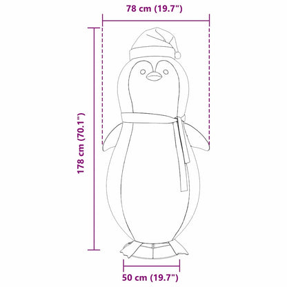 Sneeuw Pinguïn Figuur Warmwit 78 x 88 x 180 cm Stof