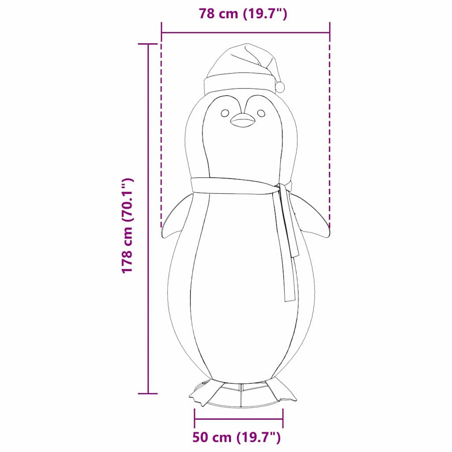 Sneeuw Pinguïn Figuur Warmwit 78 x 88 x 180 cm Stof