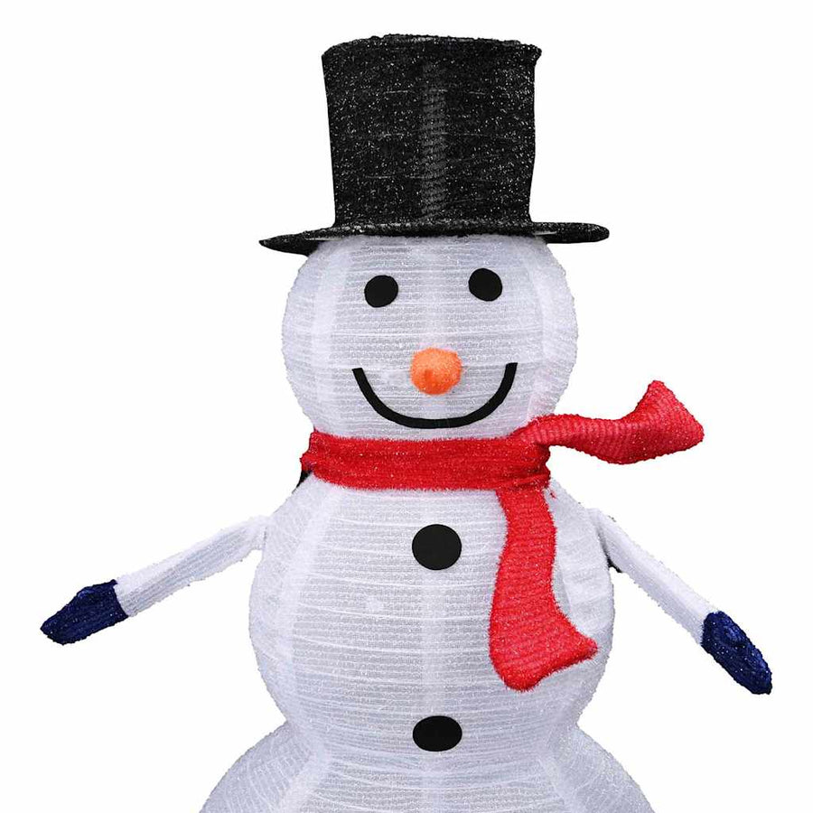 Kerst Sneeuwpop Familie 3 pcs Warmwit 81 x 60 x 125 cm Stof