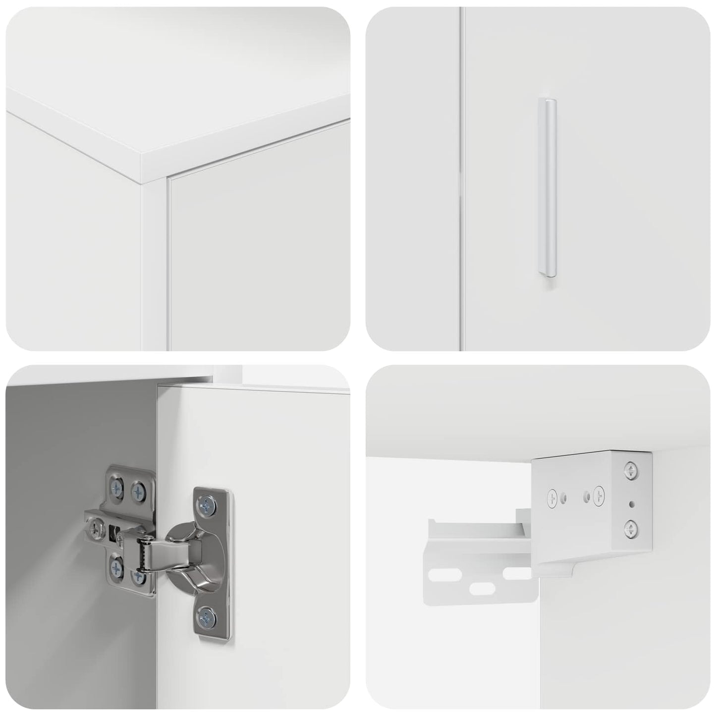 Tv-meubelset Wandgemonteerd 4 pcs Wit Bewerkt hout