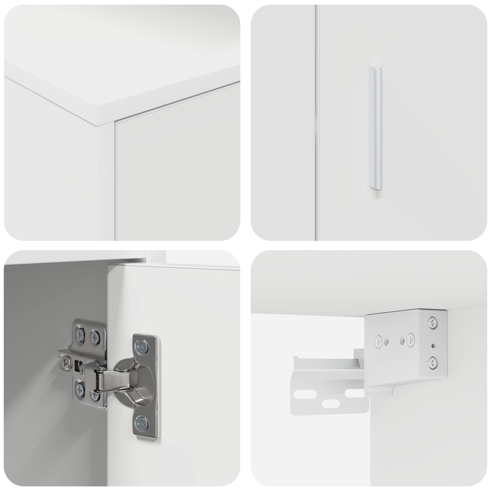 Tv-meubelset Wandgemonteerd 4 pcs Wit Bewerkt hout