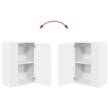 Tv-meubelset Wandgemonteerd 4 pcs Wit Bewerkt hout