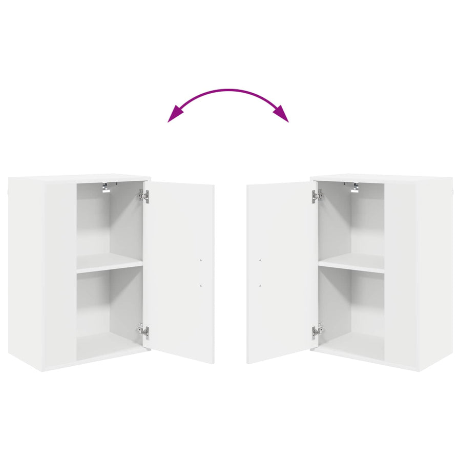 Tv-meubelset Wandgemonteerd 4 pcs Wit Bewerkt hout