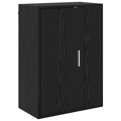 Tv-meubelset Wandgemonteerd 4 pcs Zwart Eiken Bewerkt hout