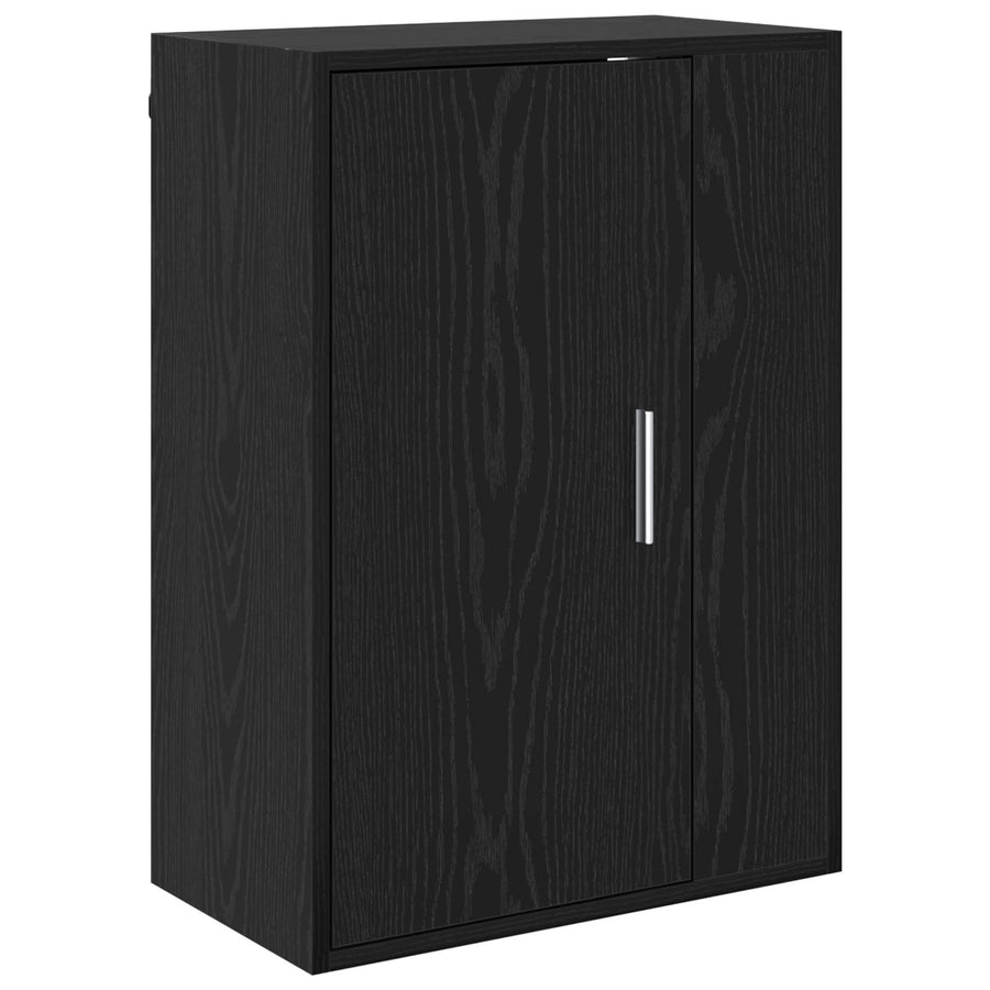 Tv-meubelset Wandgemonteerd 4 pcs Zwart Eiken Bewerkt hout