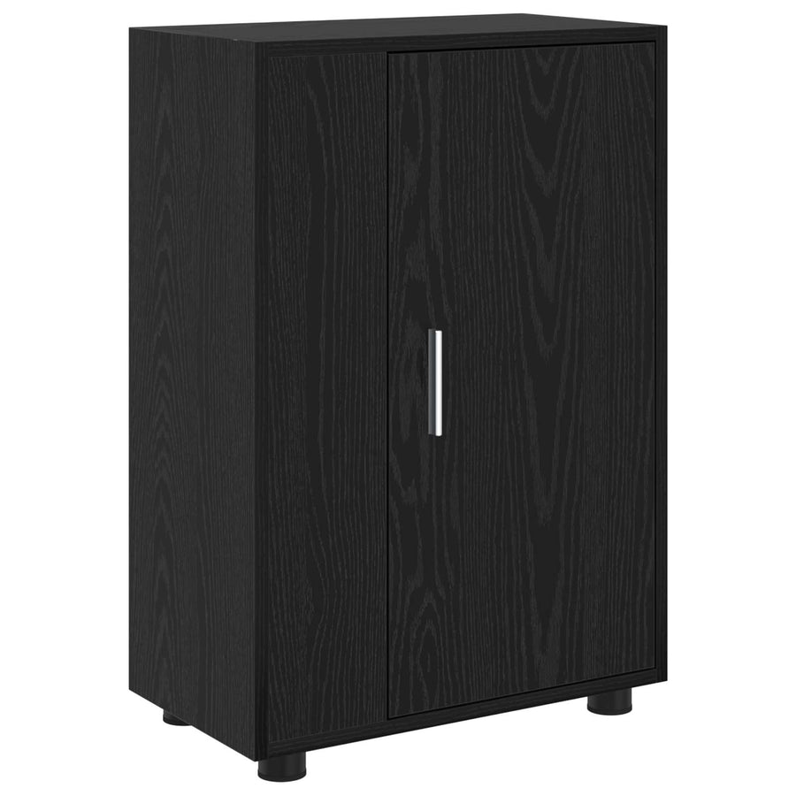 Tv-meubelset Wandgemonteerd 4 pcs Zwart Eiken Bewerkt hout