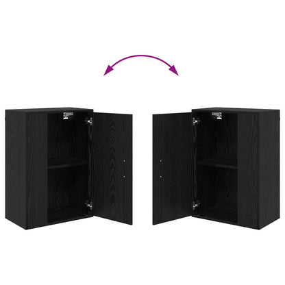 Tv-meubelset Wandgemonteerd 4 pcs Zwart Eiken Bewerkt hout