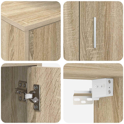 Tv-meubelset Wandgemonteerd 4 pcs Sonoma Eiken Bewerkt hout