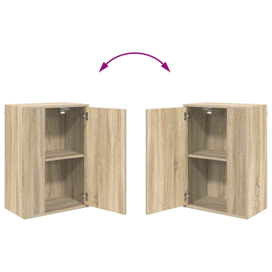 Tv-meubelset Wandgemonteerd 4 pcs Sonoma Eiken Bewerkt hout