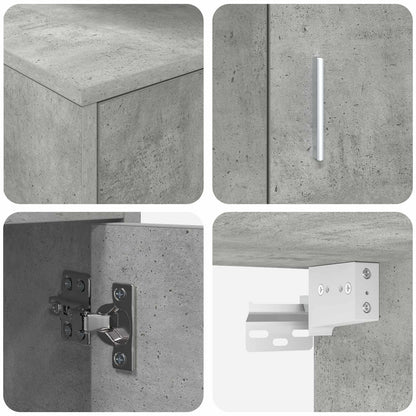 Tv-meubelset Wandgemonteerd 4 pcs Beton Grijs Bewerkt hout