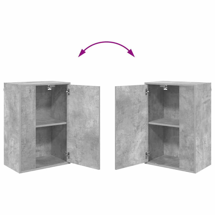 Tv-meubelset Wandgemonteerd 4 pcs Beton Grijs Bewerkt hout