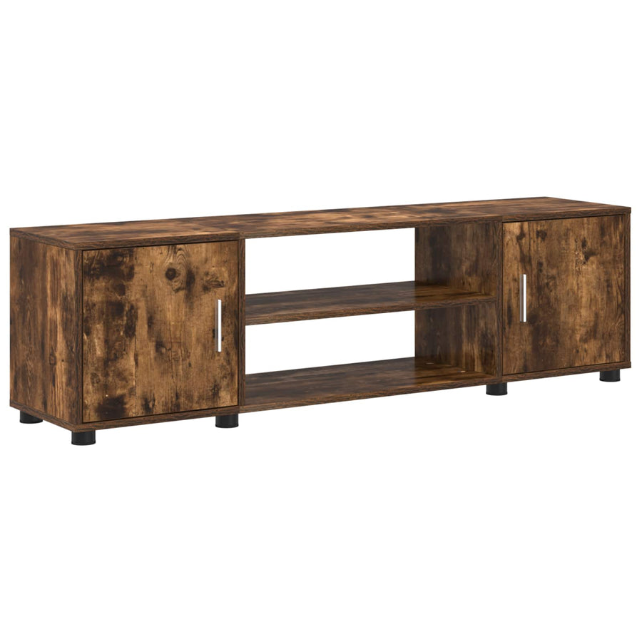 Tv-meubelset Wandgemonteerd 4 pcs Gerookt Eiken Bewerkt hout