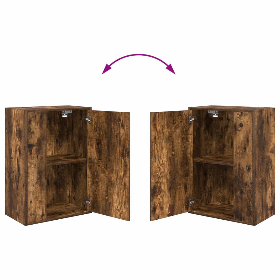 Tv-meubelset Wandgemonteerd 4 pcs Gerookt Eiken Bewerkt hout