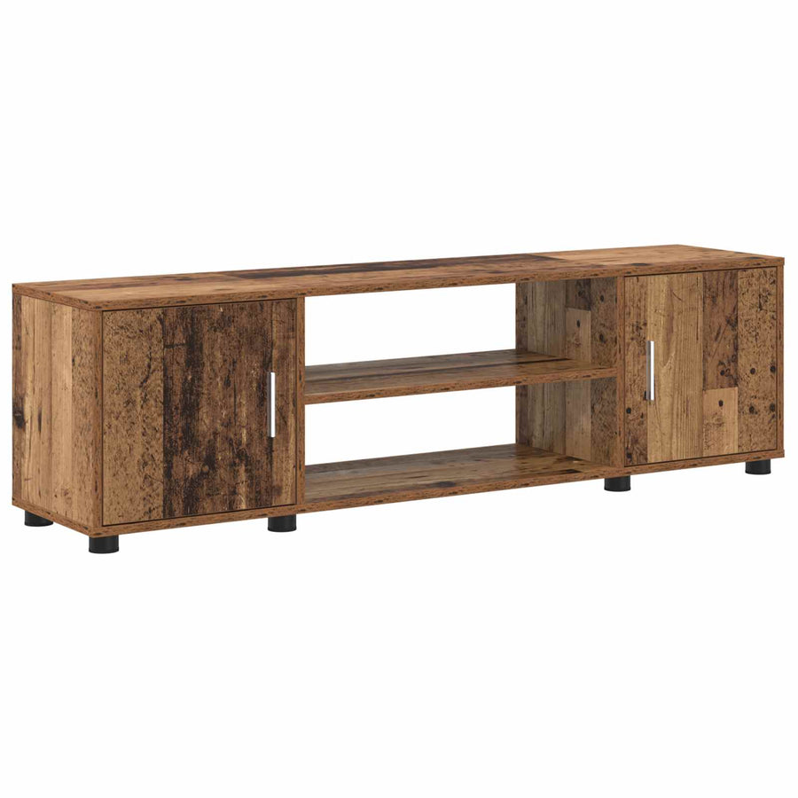 Tv-meubelset Wandgemonteerd 4 pcs Oud Hout Bewerkt hout