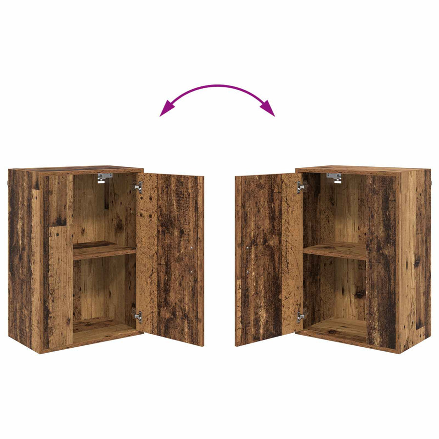 Tv-meubelset Wandgemonteerd 4 pcs Oud Hout Bewerkt hout